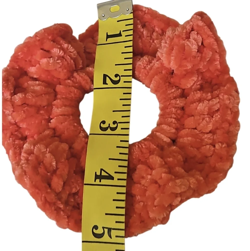 Handmade Tie Coral Concerto Crochet Scrunchie Ballerina Hair Accessory Chenille